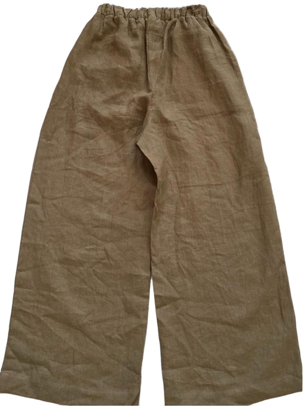 OZMA Olive Green Wide-Leg Linen Pants - Picture 9 of 10